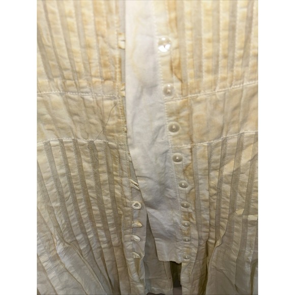 Handmade Rare Bird Shirt Sz XL Button Down Distressed Lace Boho  NOS! - Picture 7 of 10